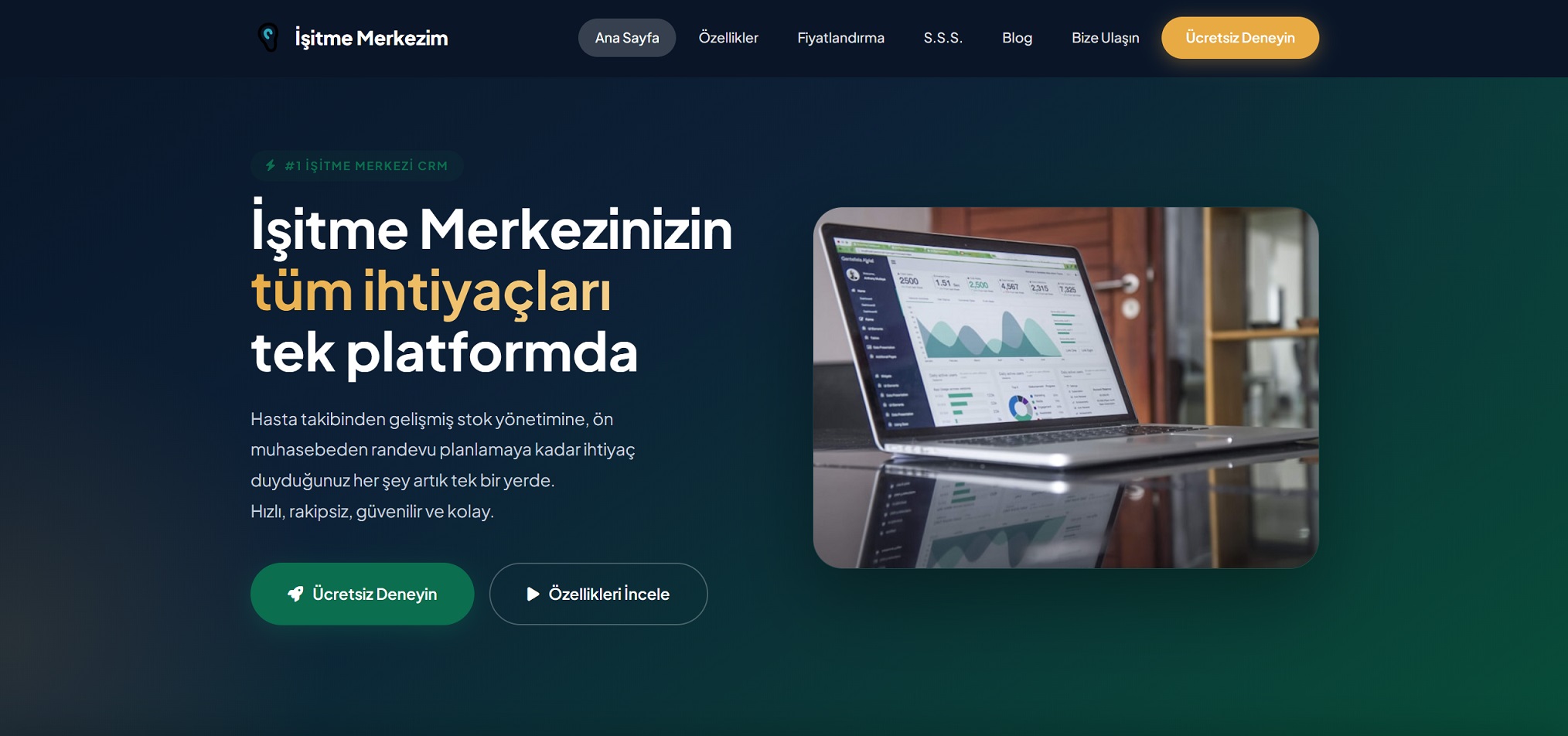 İşitme Merkezim ana sayfa ekran görüntüsü